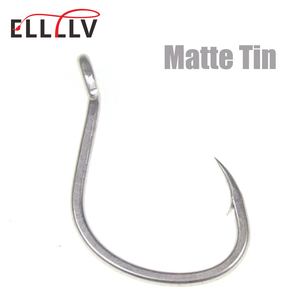 Fishing Hook Offset - 10 stücke Matte Zinn Anti-rost Salzwasser