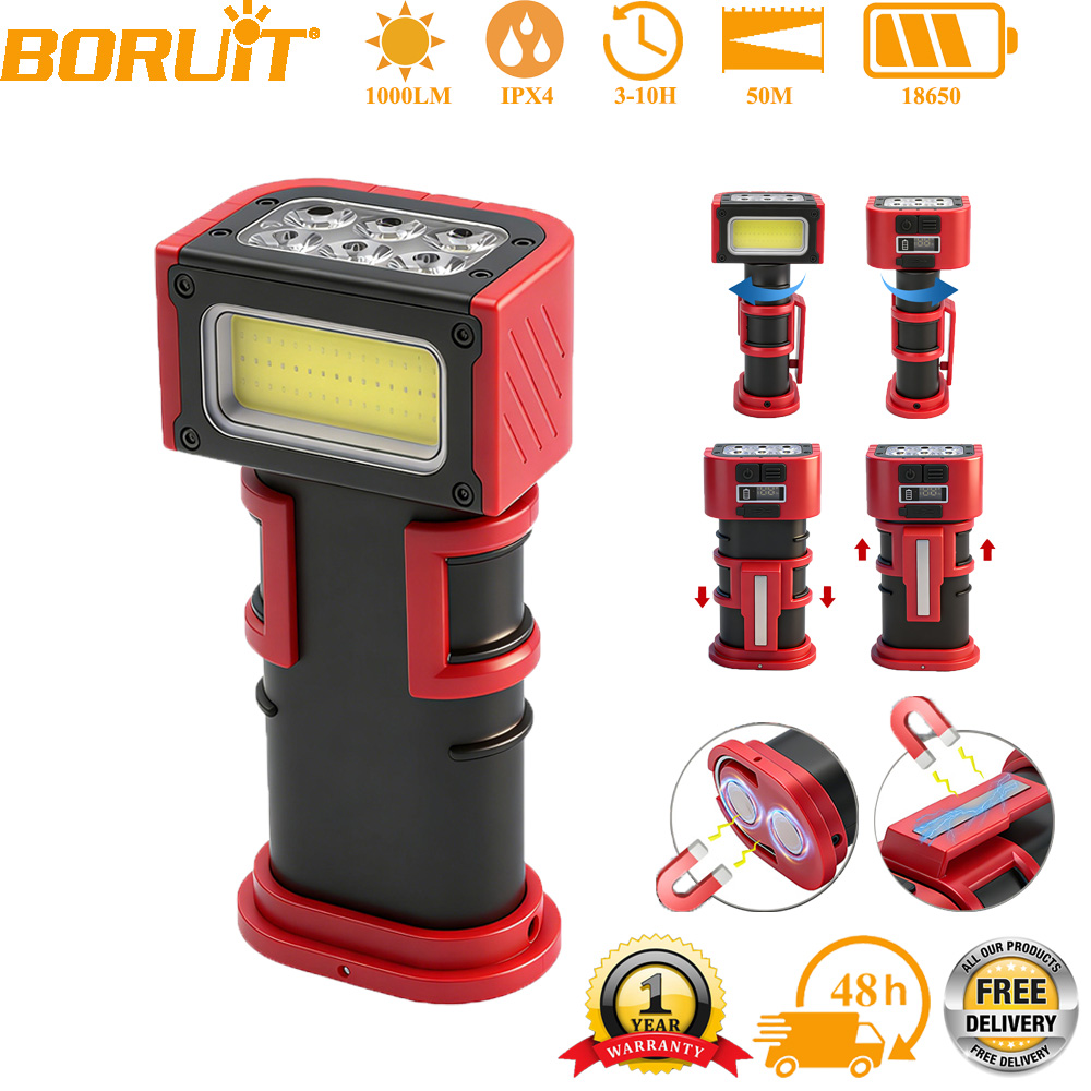 Fishing Hook - BORUiT COB LED Arbeitsleuchte 1000LM Typ-C