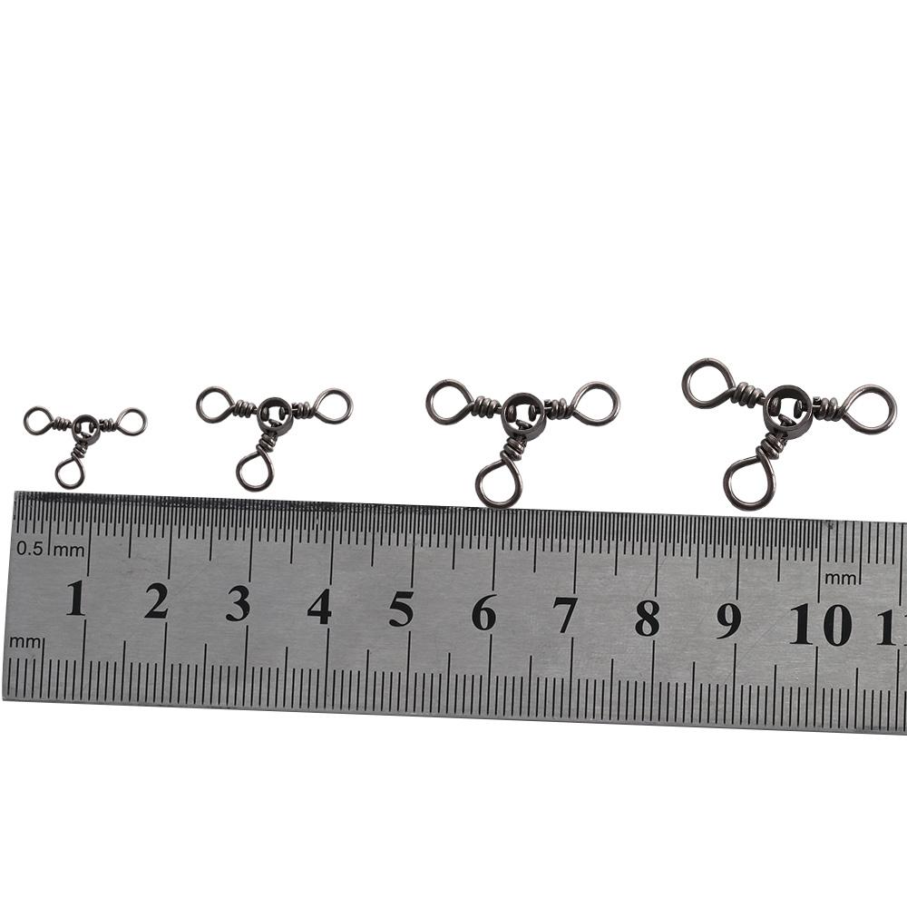 Fishing Hook Stainless Steel - 25 Stück/Packung Drehwirbel-Angelhaken, 3-Wege-Schwarz-Nickel-Trigeminal-Wirbel, Dreiwege-Angelverbinder, Angelwirbel