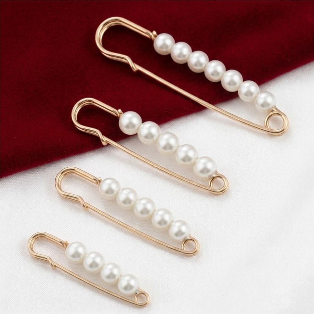 Fishing Hook Size - 10 Stück große dekorative Sicherheitsbroschen mit