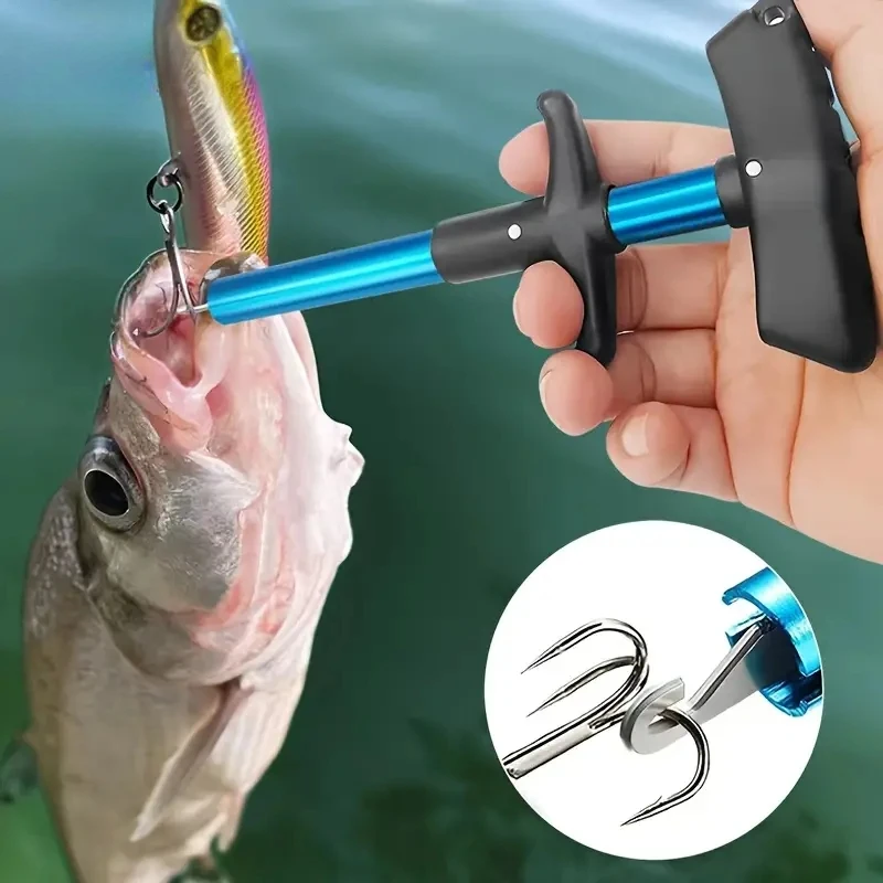 Fishing Hook Remover - 1/2 Stück Tragbarer Aluminium T-Haken Fischhakenentferner