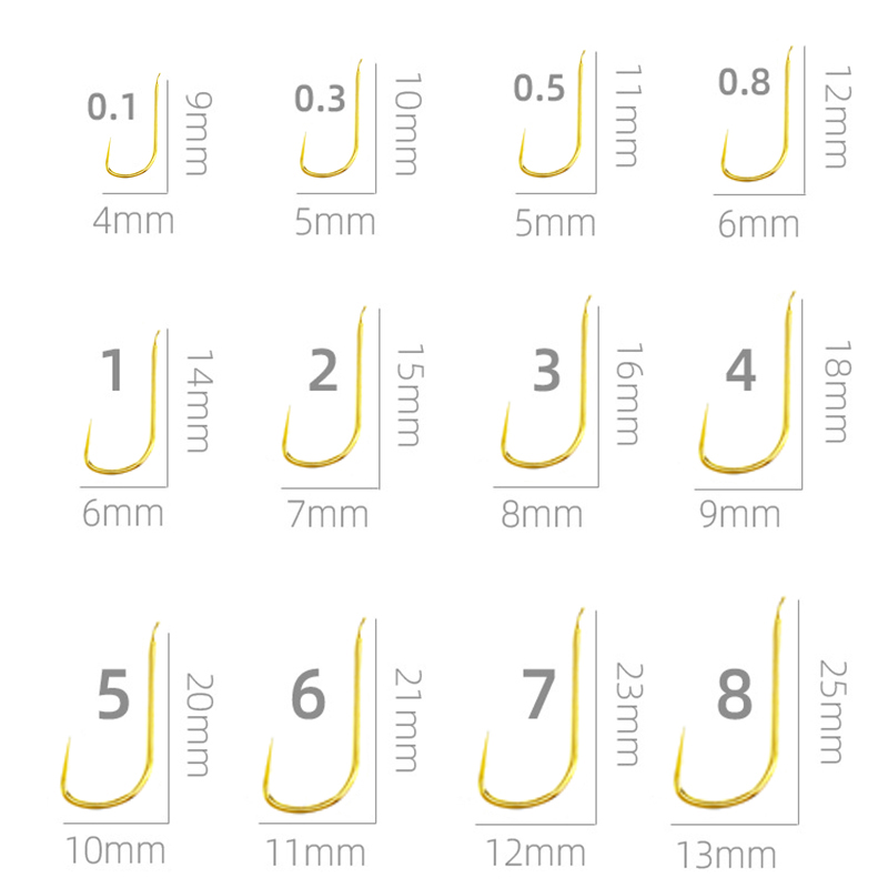 Fishing Hook Barbless - 100 Stück Shinkanto Barbless Multi-Type Multi-Size