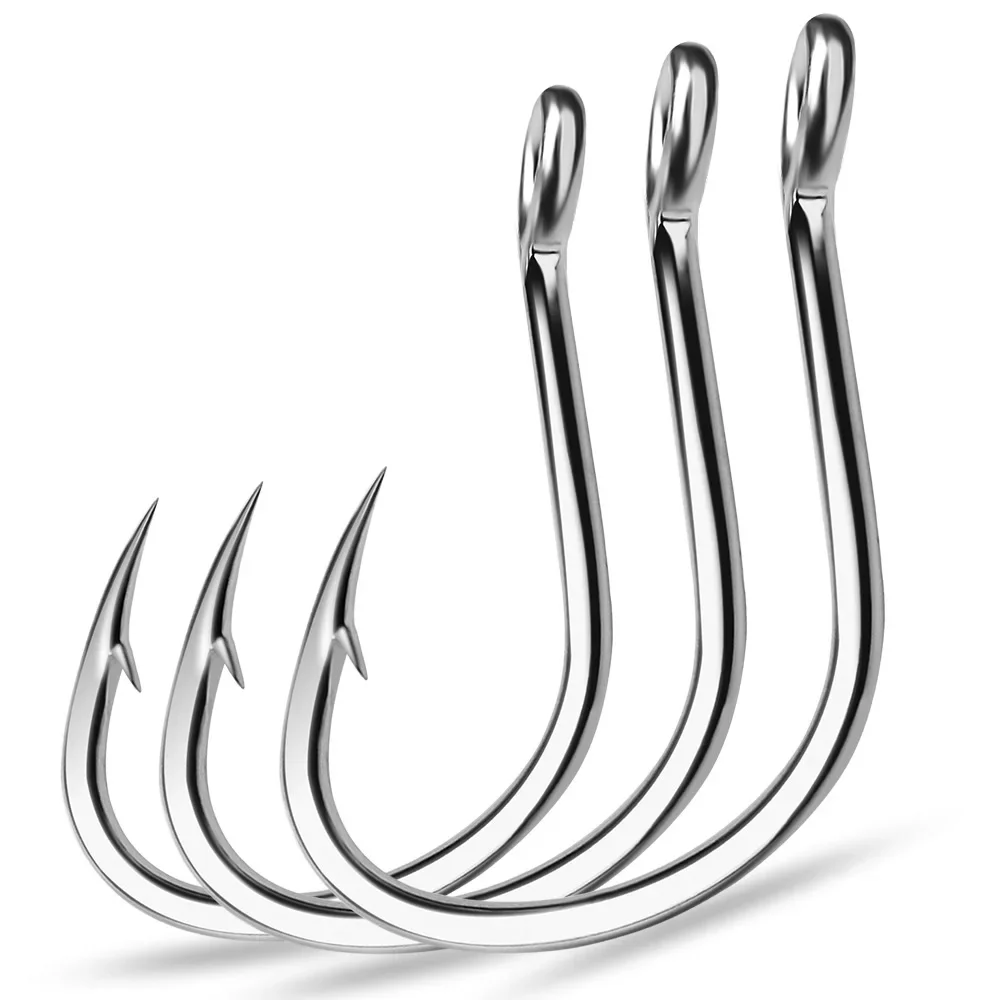 Fishing Hook Barbless - Ring Auge Angelhaken Angelhaken Silber Stacheldraht