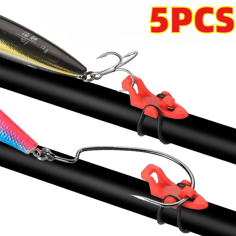 Fishing Hook Jig - 5 Stück Angelruten-Hakenhalter Köderhalter Jig-Haken Sicherheitshalter