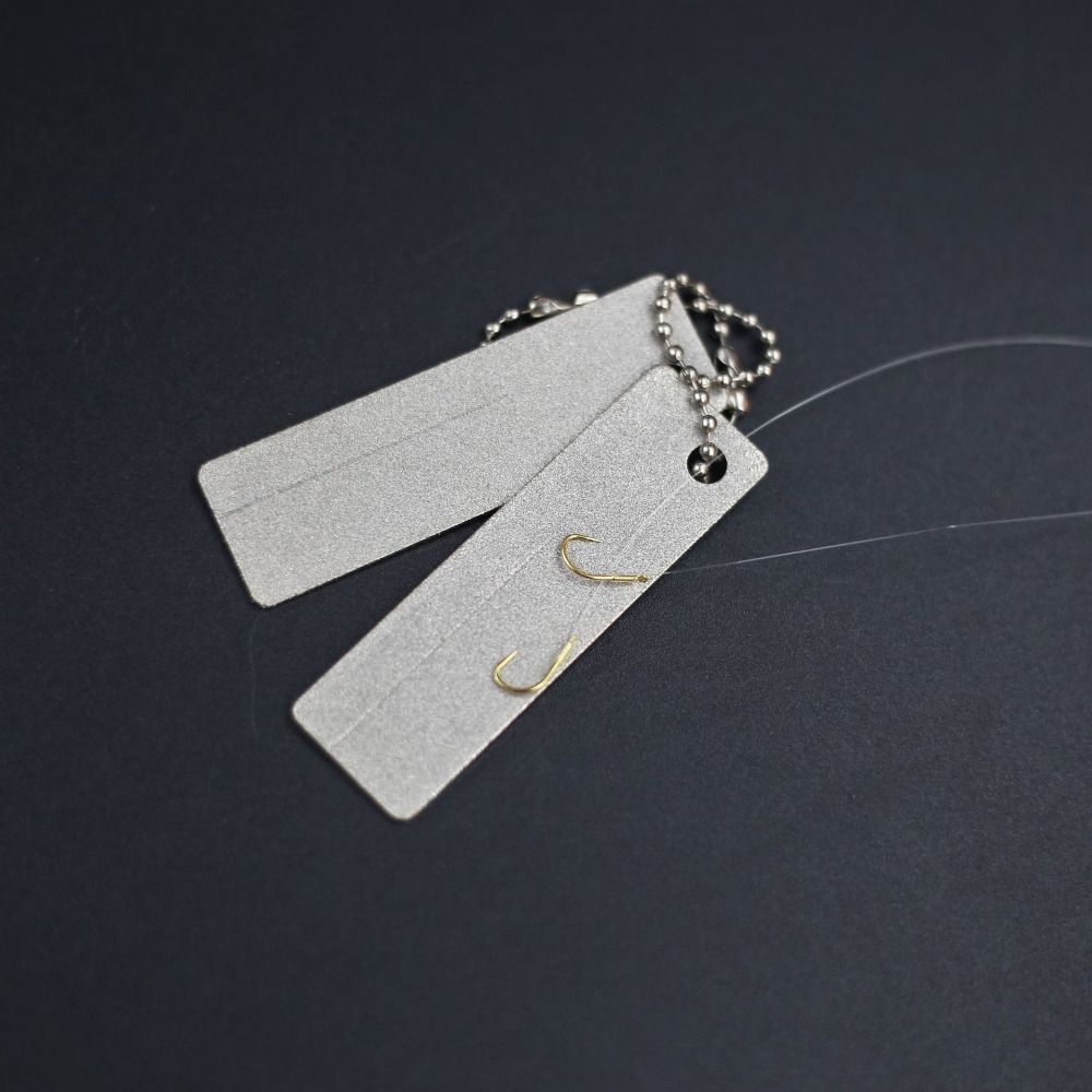 Fishing Hook Sharpener - Mini-Schlüsselanhänger Diamant-Schärfer Taschenwerkzeug Rutschfester Angelhaken-Schärfer Diamantstein