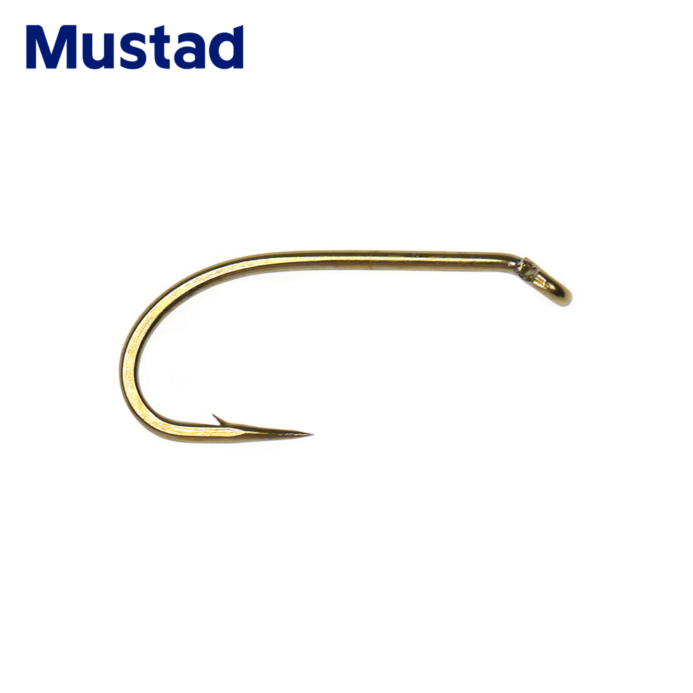 Fishing Hook Barbless - Mustad 30 Stück Bronze-Finish Nymphen-/Nass-Signatur-Fliegenfischen-Haken, Mikro-Widerhaken,