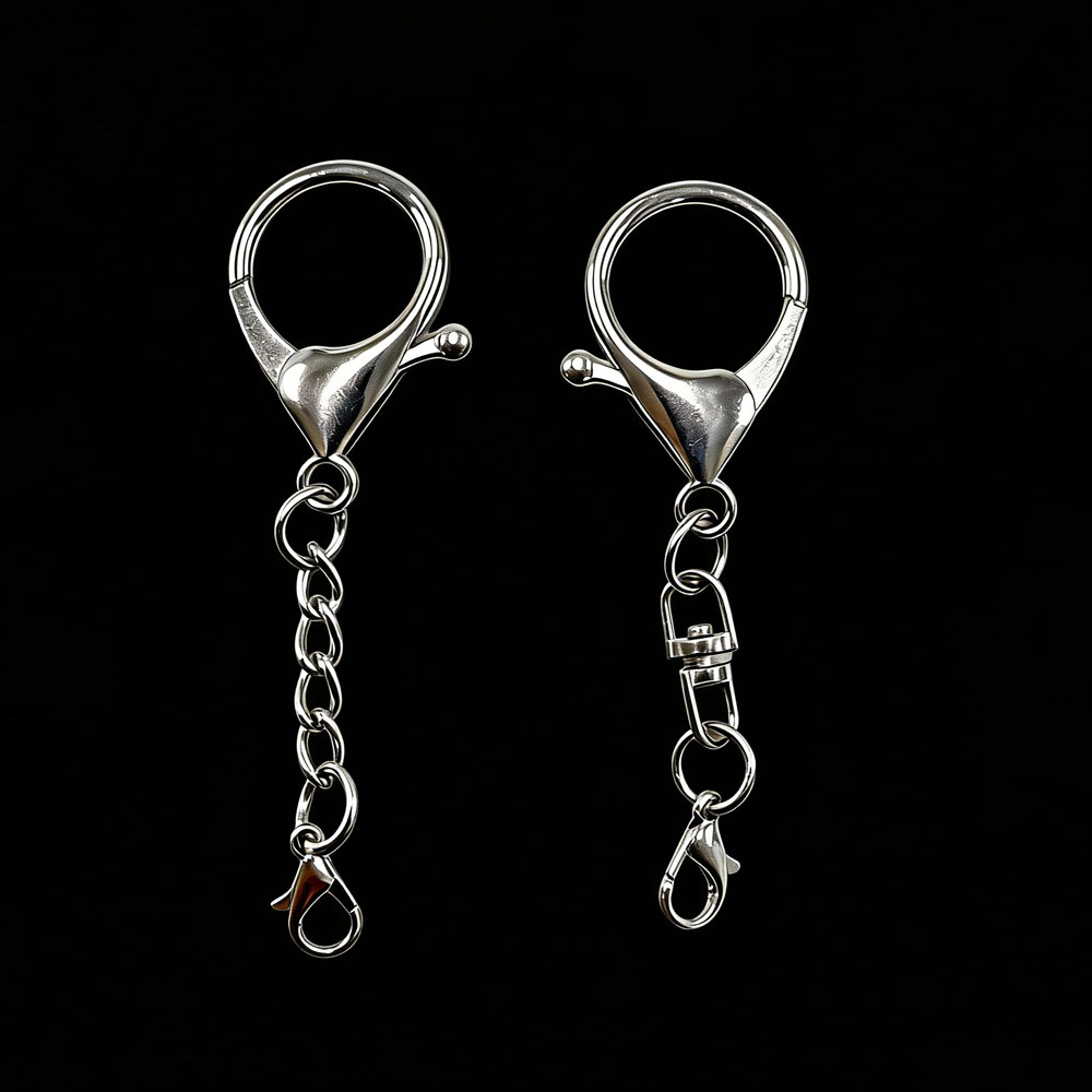 Fishing Hook Size - 10 Stück silberfarbene große Karabinerverschlüsse aus