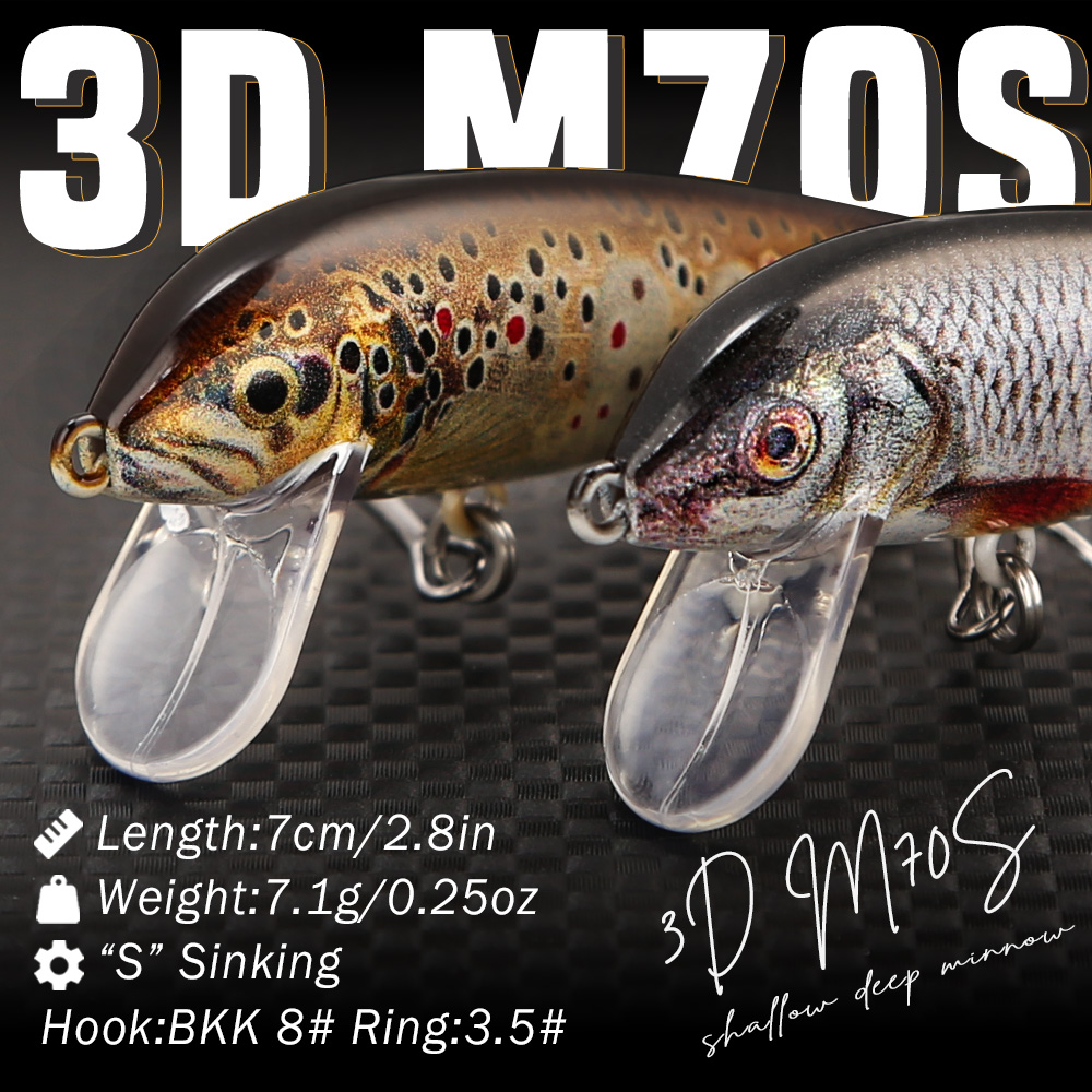 B&U Angelköder Sinking Minnow, – Fishing Hook Treble Bewertung und Preis