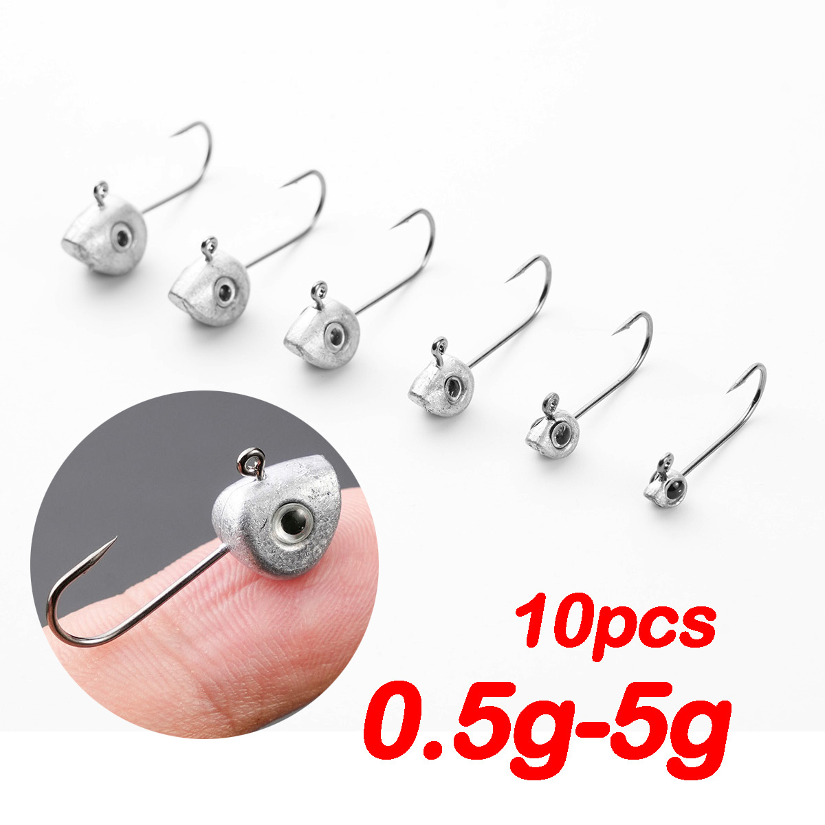 10 stücke Mini Jig Kopf Haken  – Fishing Hook Offset Bewertung und Preis
