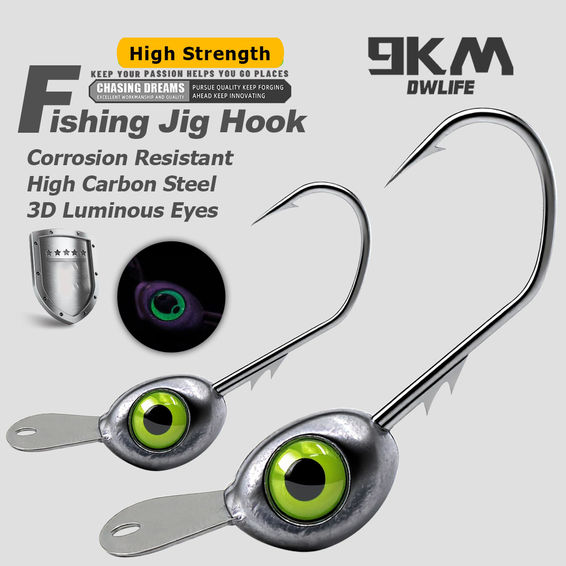 9 km Shaky Head Jigs-Haken mit – Fishing Hook Weedless Bewertung und Preis