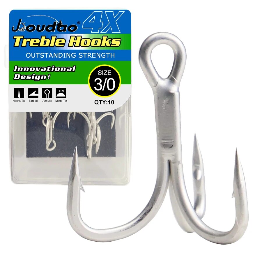 Angel-Drillinge, Hartstahl, 4  – Fishing Hook Offset Bewertung und Preis