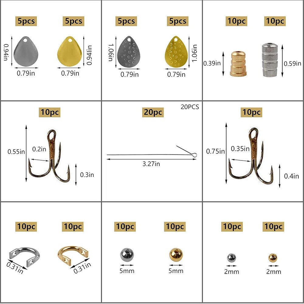 140Pcs Angeln Lockt, Der Kit A – Fishing Hook Treble Bewertung und Preis