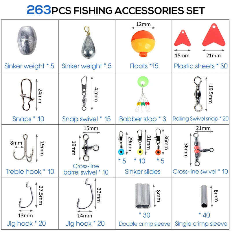 263-teiliges Outdoor-Angelzube – Fishing Hook Box Bewertung und Preis