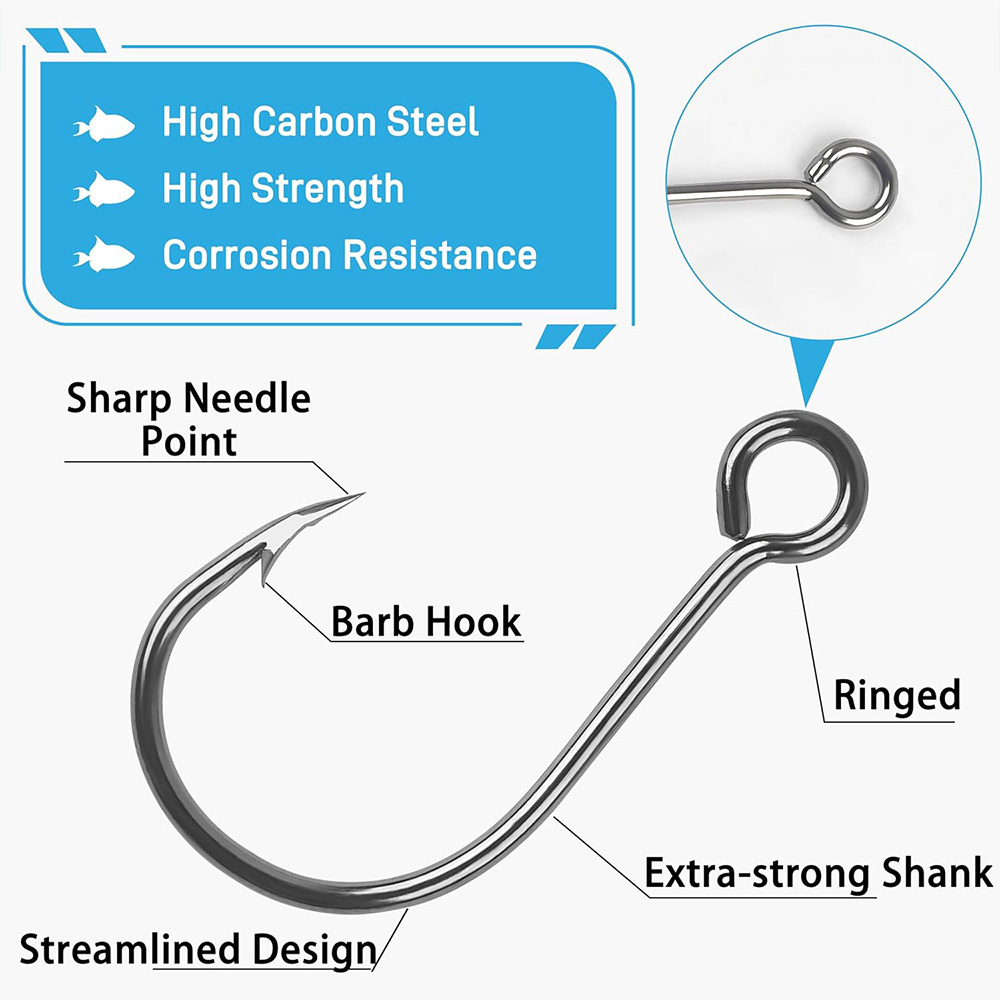70 Stück Angel-Inline-Einzelha – Fishing Hook Circle Bewertung und Preis