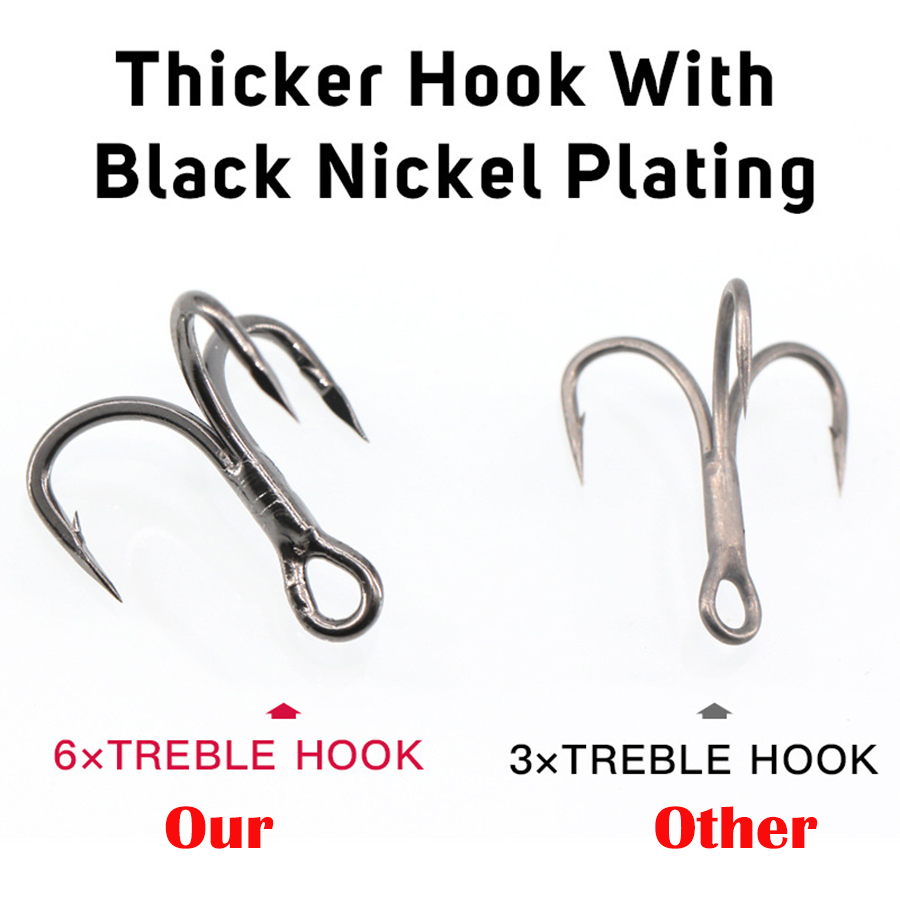 6X Angel-Drillinge, 10 Stück,  – Fishing Hook Offset Bewertung und Preis
