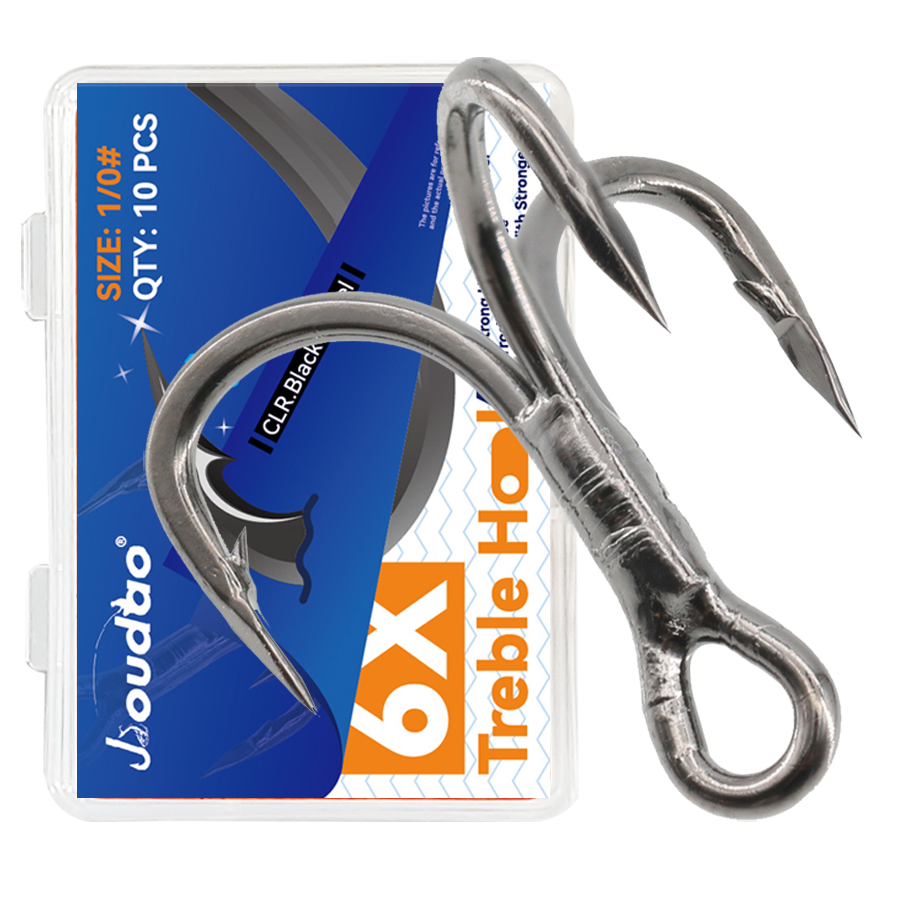 6 x Angel-Drillinge, schwarz,  – Fishing Hook Assortment Bewertung und Preis